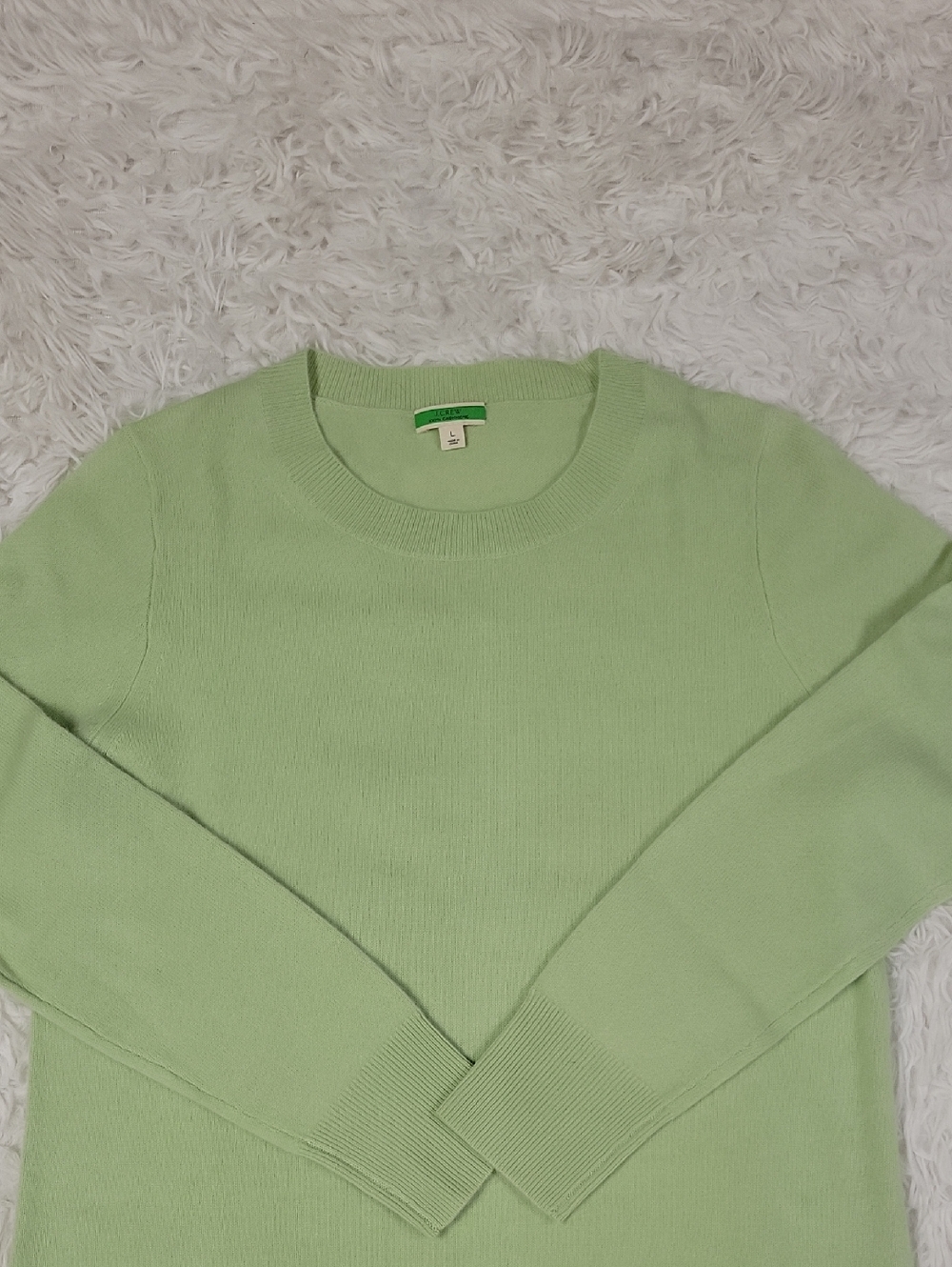 J. Crew Pale Green Cashmere Crewneck Sweater